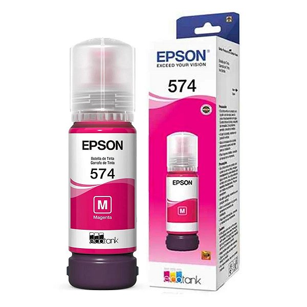 REFIL DE TINTA ORIGINAL EPSON T574 MAGENTA L8050 70ML