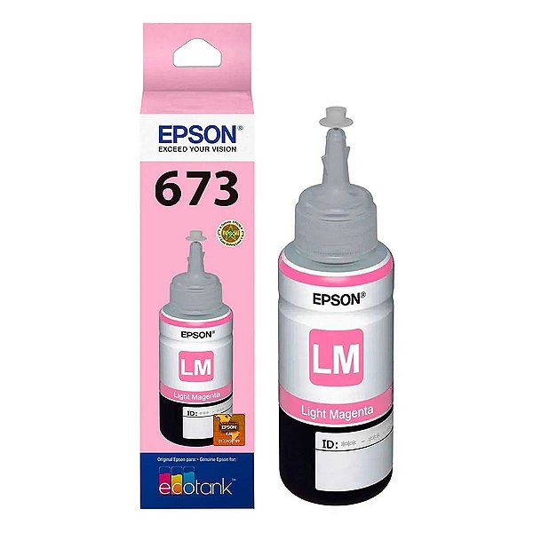 REFIL DE TINTA ORIGINAL EPSON T673 ML CORANTE MAGENTA LIGHT 70ML