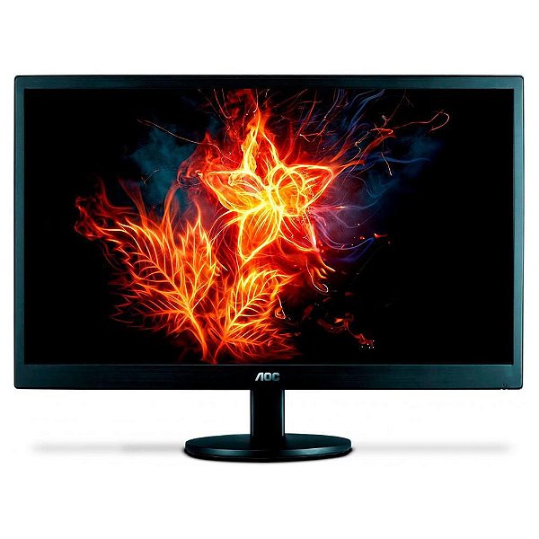MONITOR 18.5'' LED HD 1366x768 60HZ VGA AJUSTE DE INCLINAÇÃO AOC E970SWHNL PRETO
