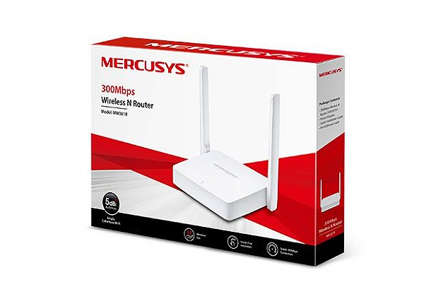 ROTEADOR WIRELESS 300MBPS IPV6 2 ANTENAS 5DB MERCUSYS MW301 BRANCO