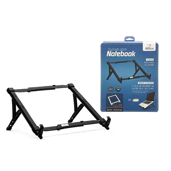 SUPORTE PARA NOTEBOOK RELIZA REGULÁVEL ABS PRETO