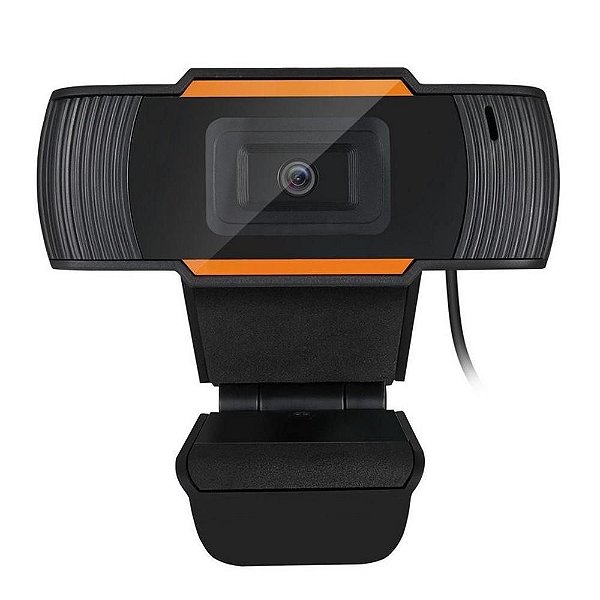 WEBCAM HD 720p 1280x720p COM MICROFONE USB BRAZILPC V5 PRETO/LARANJA