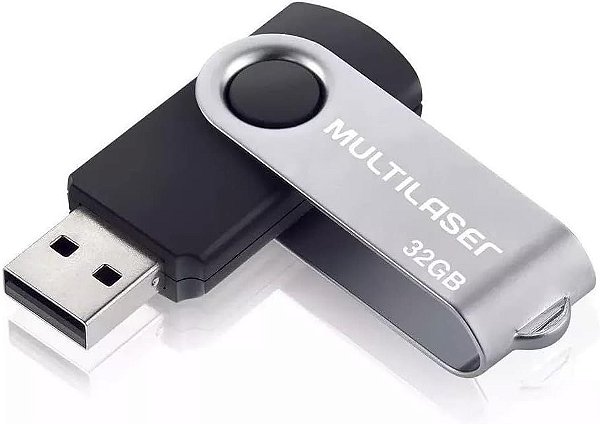 PEN DRIVE MULTILASER 32GB TWIST PD589 PRETO/PRATA