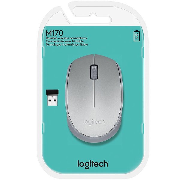 MOUSE SEM FIO LOGITECH M170 PRATA