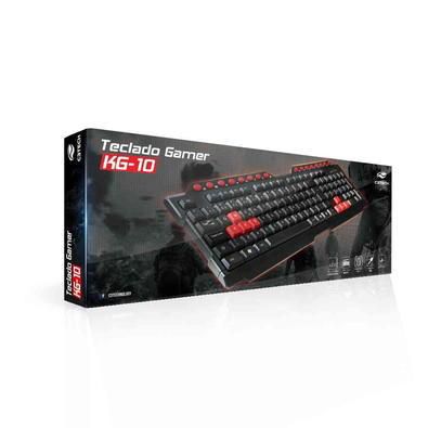 TECLADO GAMER COM CABO USB C3TECH KG-10BK PRETO/VERMELHO