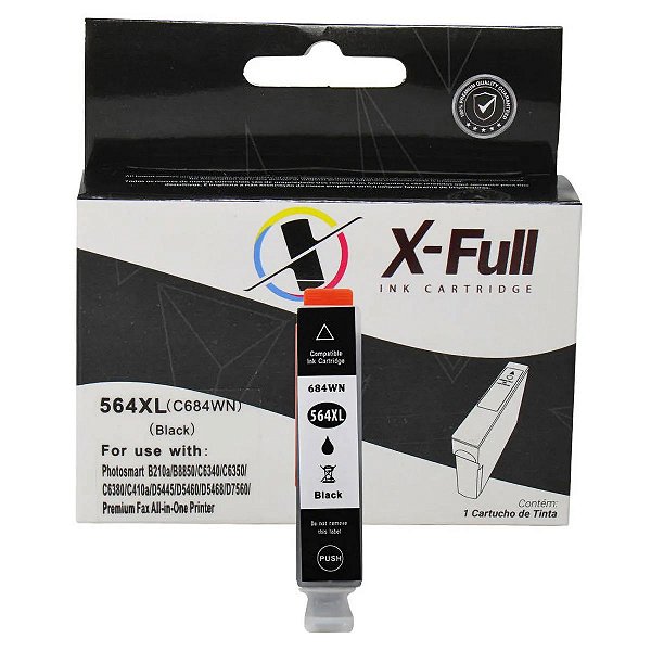 CARTUCHO DE TINTA COMPATÍVEL COM HP 564XL BK PRETO X-FULL 21,6ML