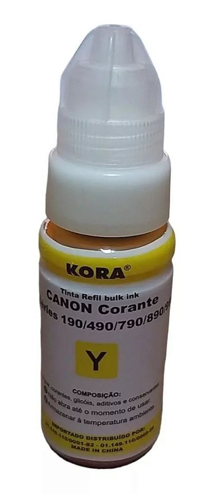 REFIL DE TINTA COMPATÍVEL COM CANON GL11 Y CORANTE AMARELO KORA 70ML