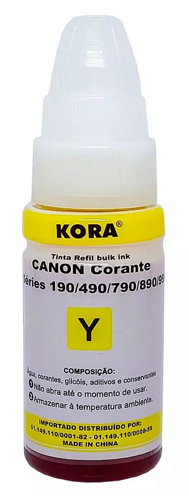 REFIL DE TINTA COMPATÍVEL COM CANON GL10 AMARELO KORA 70ML
