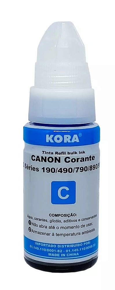 REFIL DE TINTA COMPATÍVEL COM CANON GL10 CIANO KORA 70ML