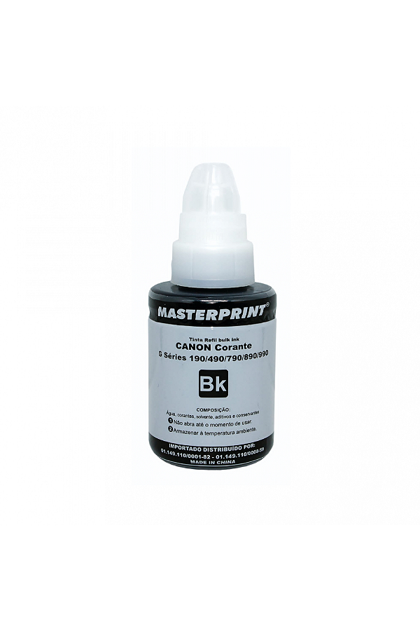 REFIL DE TINTA COMPATÍVEL COM CANON GL10 PRETO MASTERPRINT 170ML