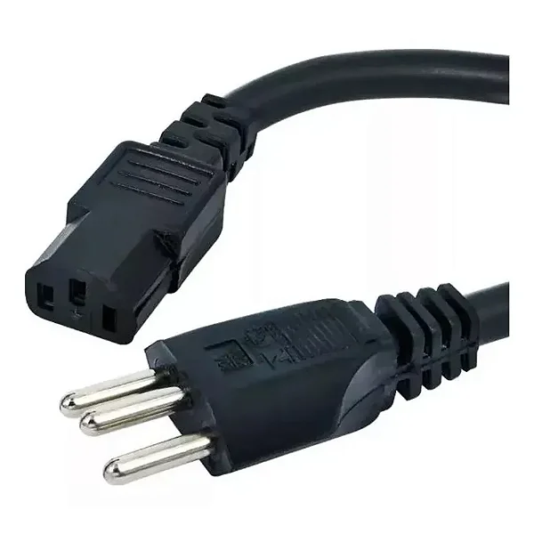 CABO DE FORÇA PARA MONITOR OU GABINETE PADRÃO 1,2M BRAZIL PC 40924 PRETO