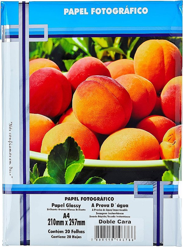 PAPEL FOTO GLOSSY DUPLA FACE 180G A4 MASTERPRINT COM 20 FOLHAS