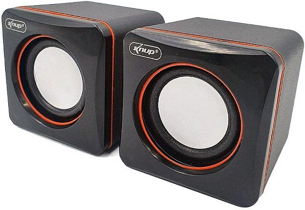 MINI CAIXA DE SOM AUTO-FALANTE PARA NOTEBOOK KNUP KP-600 PRETO/VERMELHO