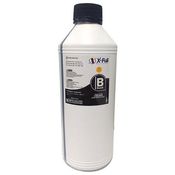 REFIL DE TINTA COMPATÍVEL COM HP PRO 8100 8600 CORANTE PRETO ULTRA X-FULL 1L