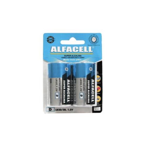 PILHA ALCALINA D 1,5V ALFACELL LR20 COM 2 UNIDADES