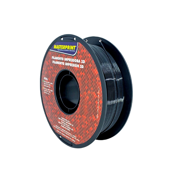 FILAMENTO 3D PETG 1.75MM MASTERPRINT PRETO 1KG