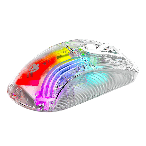 MOUSE GAMER LUMINI COM FIO 7200DPI EVOLUT EG114 TRANSPARENTE