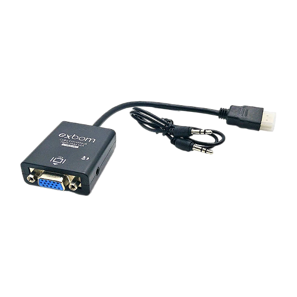 ADAPTADOR CONVERSOR HDMI PARA VGA COM AÚDIO CCHVA100 EXBOM