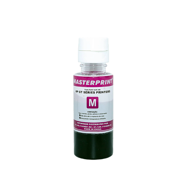 REFIL DE TINTA COMPATÍVEL COM HP GT52 MAGENTA CORANTE MASTERPRINT 70ML