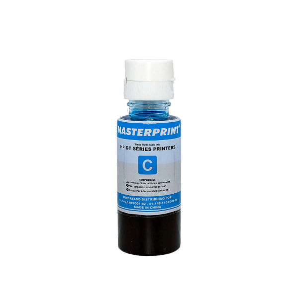 REFIL DE TINTA COMPATÍVEL COM HP GT52 CIANO CORANTE MASTERPRINT 70ML
