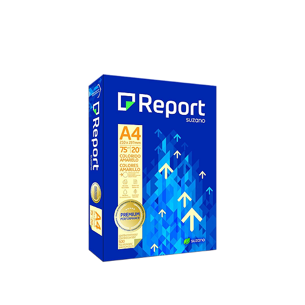 PAPEL SULFITE A4 75G AMARELO REPORT COM 500 FOLHAS