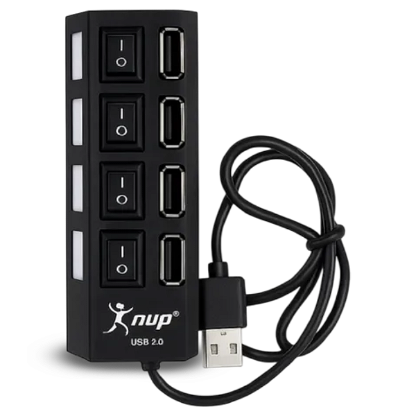 HUB USB 4 PORTAS 2.0 SWITCH E LED INDICADOR HB-T63 KNUP