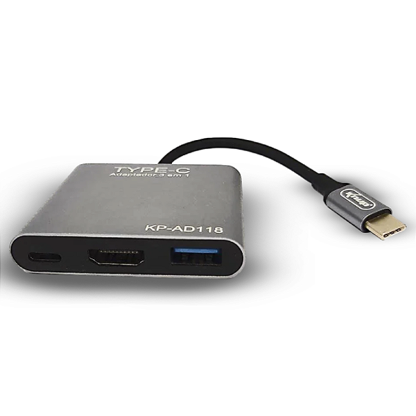 ADAPTADOR TIPO-C PARA USB 3.0 E HDMI KP-AD118 KNUP