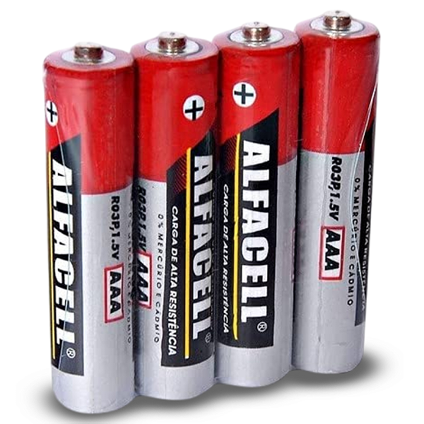 PILHA ALCALINA ALFACELL PALITO AAA 1.5V COM 60 UNIDADES