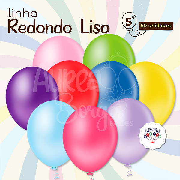 Balão Bexiga Festa Liso Redondo Pic Pic 5 Polegadas C/ 50 Unidades