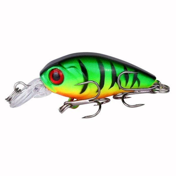 Iscas de Pesca Dura e Flutuante Crankbait Verde e Preta - 4,5cm 3,8g