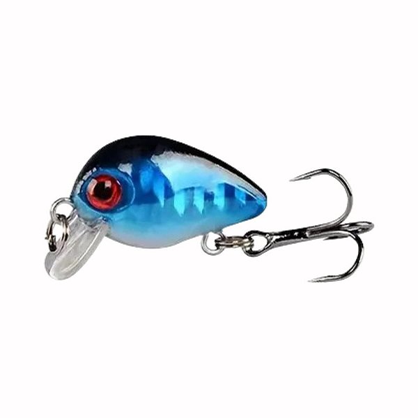 Iscas de Pesca Dura e Flutuante Crankbait Azul e Preta - 2,8cm 1,5g