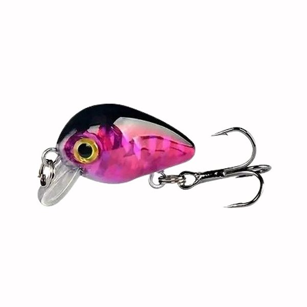 Iscas de Pesca Dura e Flutuante Crankbait Roxa e Preta - 2,8cm 1,5g