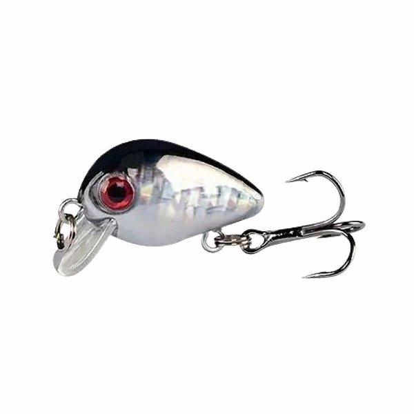 Iscas de Pesca Dura e Flutuante Crankbait Branca e Preta - 2,8cm 1,5g