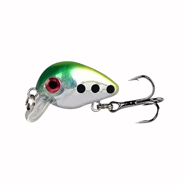 Iscas de Pesca Dura e Flutuante Crankbait Verde e Branca - 2,8cm 1,5g