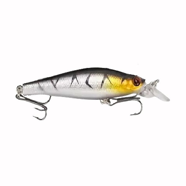 Iscas de Pesca Dura Minnow Branca e Preta - 8,8cm 8g