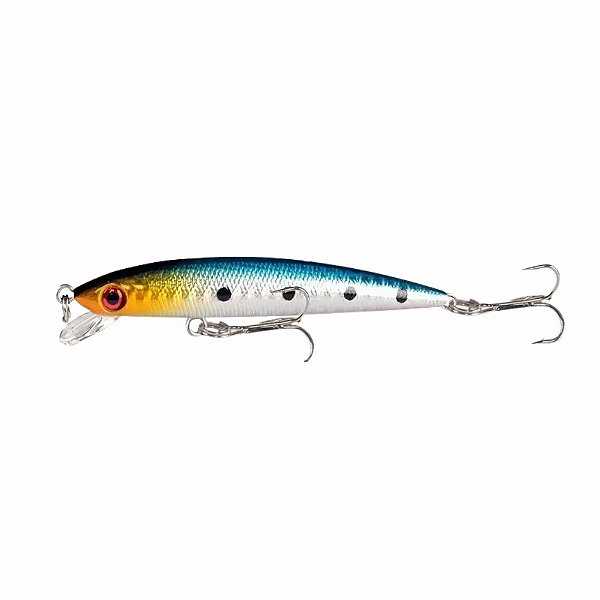 Iscas de Pesca Dura Minnow Branca e Azul - 8,8cm 6,2g