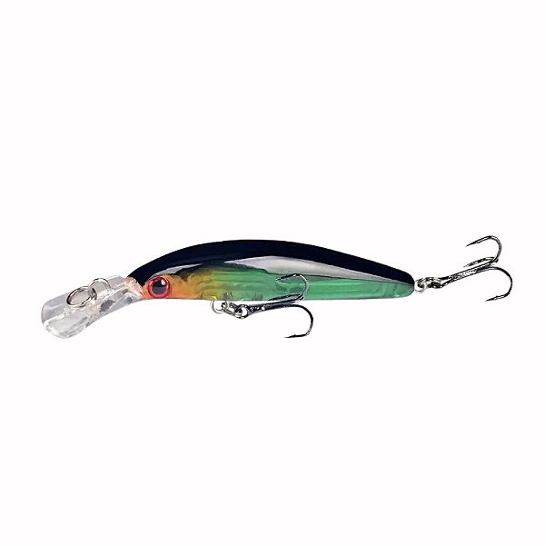 Iscas de Pesca Dura Minnow Verde e Preta - 7cm 3,8g