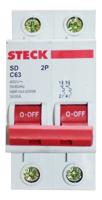 Disjuntor Bipolar Steck C63