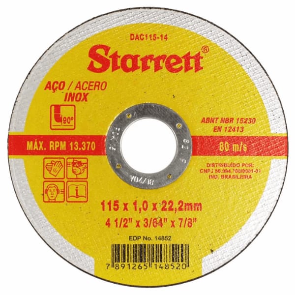 Disco de aço para esmerilhadeira dac115-14