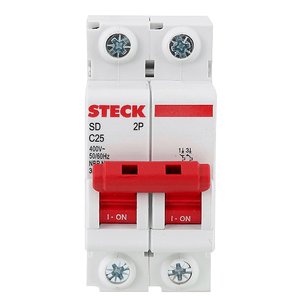 disjuntor bipolar de 25A steck
