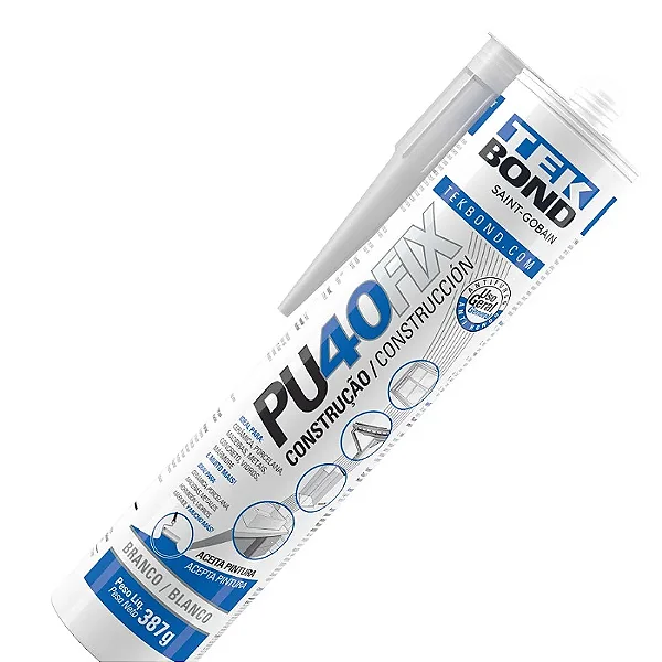 SELANTE DE POLIURETANO PU 40 FIX, branco, 387 G, TEKBOND