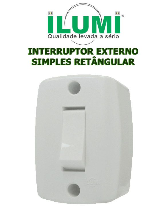 interruptor externo simples retãngular da ilumi