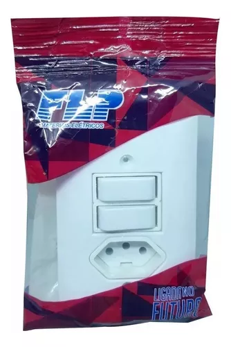 2 interruptor simples+tomada de 10A 250v da linha FLP