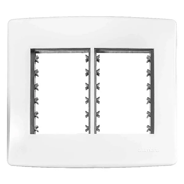 placa em abs 4x4 c/suporte p/6 módulos da alambre inovapro