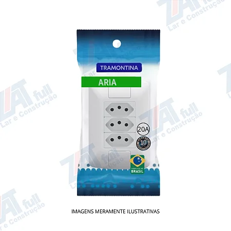 CJ 3 TOMADAS 2P+T 10A 250V ARIA DA TRAMONTINA