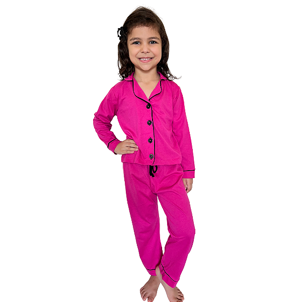 Pijama Americano Blogueirinha Inverno Infantil com botão