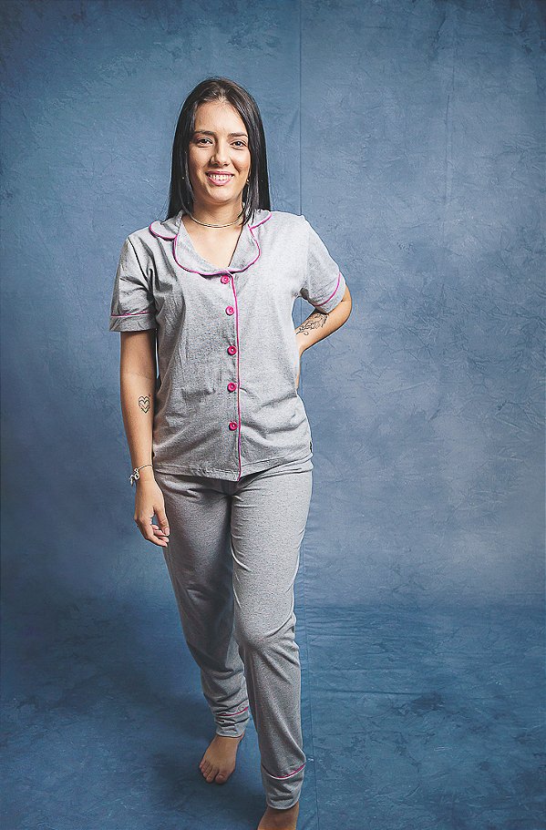 Pijama Americano Feminino MEIA ESTAÇÃO Blogueirinha Pós Operatório Amamentação