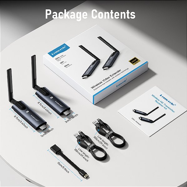 Lemorele 5G 200M Transmissor e Receptor HDMI Sem Fio