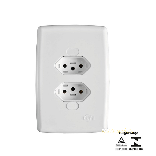 Tomada Dupla Bipolar 2P + Terra 10A 250v - Safira