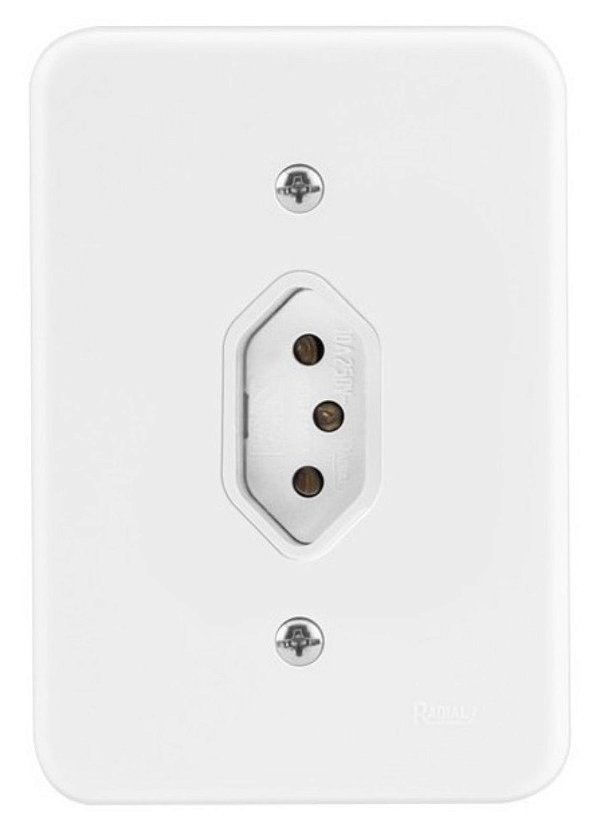 TOMADA 2 POLOS + TERRA 10A KIT C/10 UNIDADES